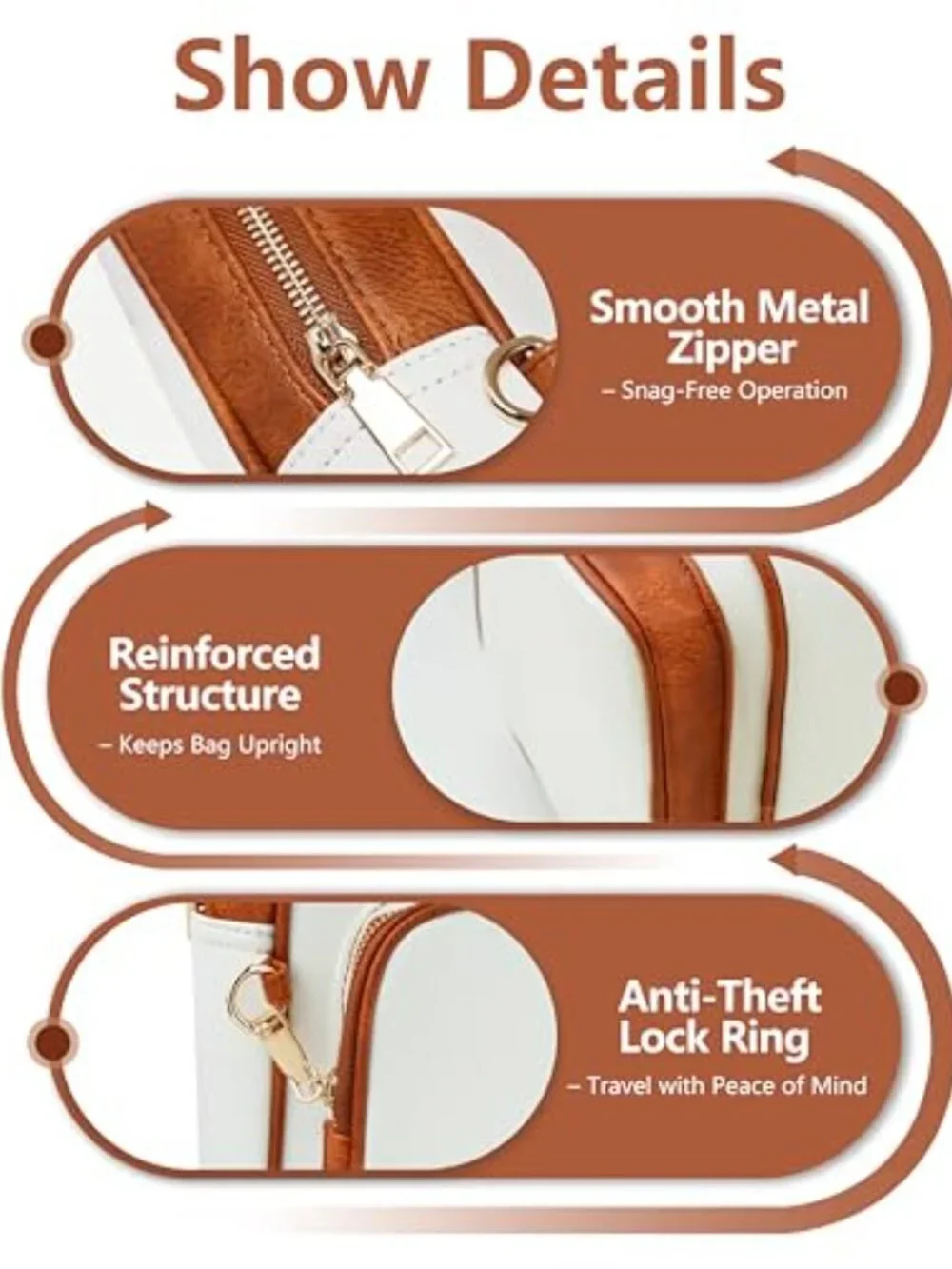 RFID Anti Theft Crossbody Sling Bag Vegan Leather Travel Purse